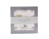 Rhinos and Elephants Bamboo Muslin Crib Sheet