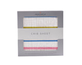 Watercolor Stripe Cotton Crib Sheet