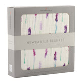 Lavender and White Bamboo Muslin Newcastle Blanket