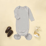Long Sleeve Knotted Sleeping Gown
