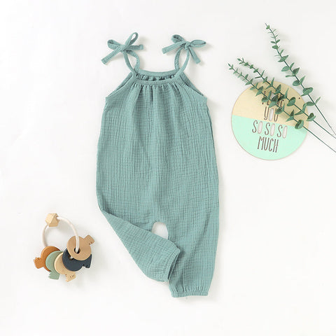 Organic Cotton Muslin Baby Tie Print Jumpsuit