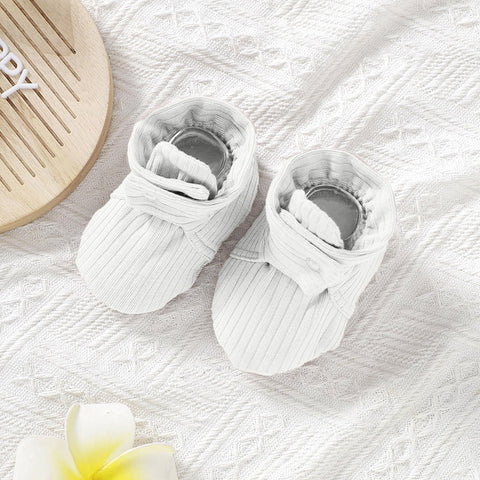 Ribbed Organic Cotton Baby Booties