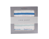 Ocean Stripe Cotton Muslin Crib Sheet