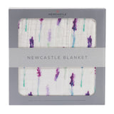 Lavender and White Bamboo Muslin Newcastle Blanket