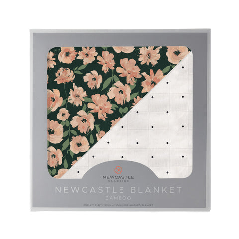 Canyon Sunset Flowers and White Polka Dot Newcastle Blanket