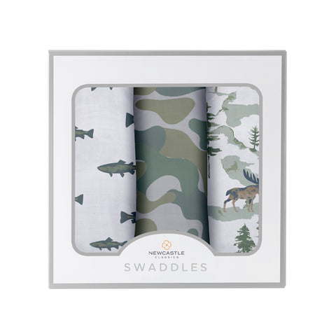 Gone Fishing Bamboo Swaddle 3 Pack