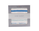 Ocean Stripe Cotton Muslin Crib Sheet
