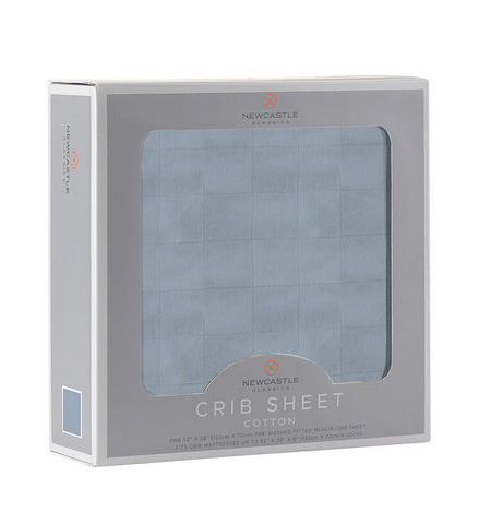 Blue Fog Newcastle Cotton Crib Sheet