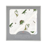 Dino Days Cotton Hooded Towel and Washcloth Set