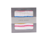 Watercolor Stripe Cotton Muslin Crib Sheet