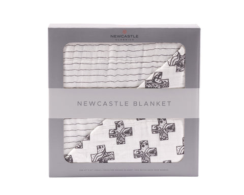 Nordic Stamp and Pencil Stripe Bamboo Newcastle Blanket