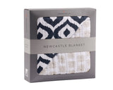 Morrocan Blue And Flower Child Cotton Muslin Newcastle Blanket