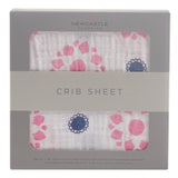 Primrose Indigo Cotton Muslin Crib Sheet