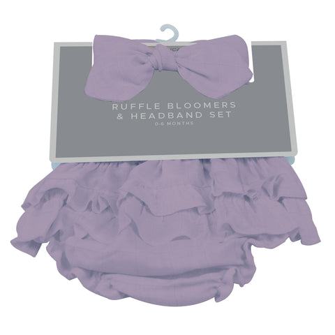 Orchid Lavender Ruffle Bloomers and Headband Set