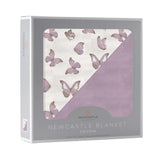 Winsome Butterflies and Orchid Lavender Cotton Newcastle Blanket