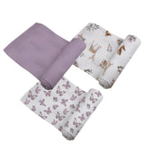 Mountain Meadow Swaddle 3 Pack; Sierra Fox & Butterfly