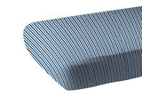 Blue and White Stripe Bamboo Crib Sheet