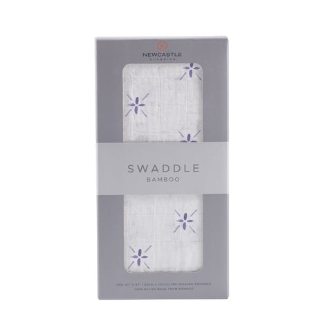 Watercolor Lavender Star Bamboo Swaddle