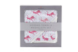 Pink Deer Cotton Hooded Towel and Washcloth Set