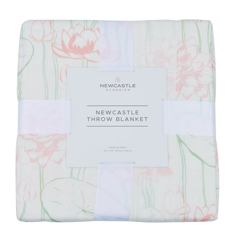 Water Lily Bamboo Throw Blanket
