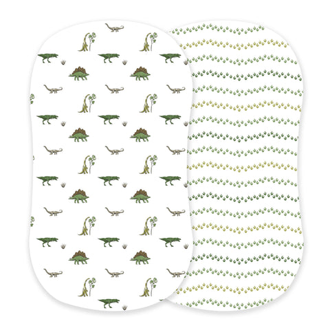 Dino Days and Dino Feet Cotton Changing Pad Cover/Bassinet Sheets