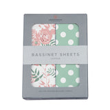 Desert Rose and Jade Polka Dot Cotton Changing Pad Cover/Bassinet Sheets